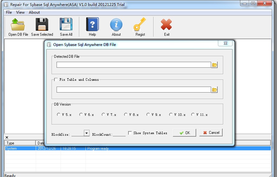 Repair for Sybase SQL Anyw